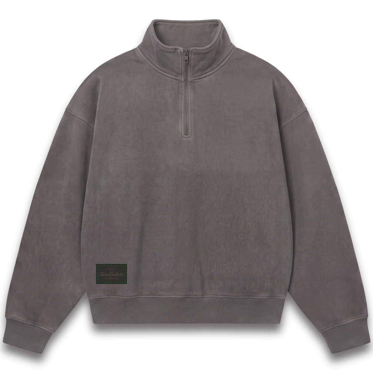 THE SLOW Relaxed Half-Zip – Mushroom