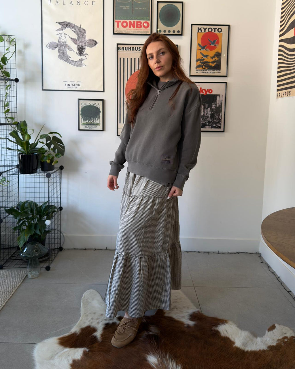 THE SLOW Women's Relaxed Half-Zip - Mushroom
