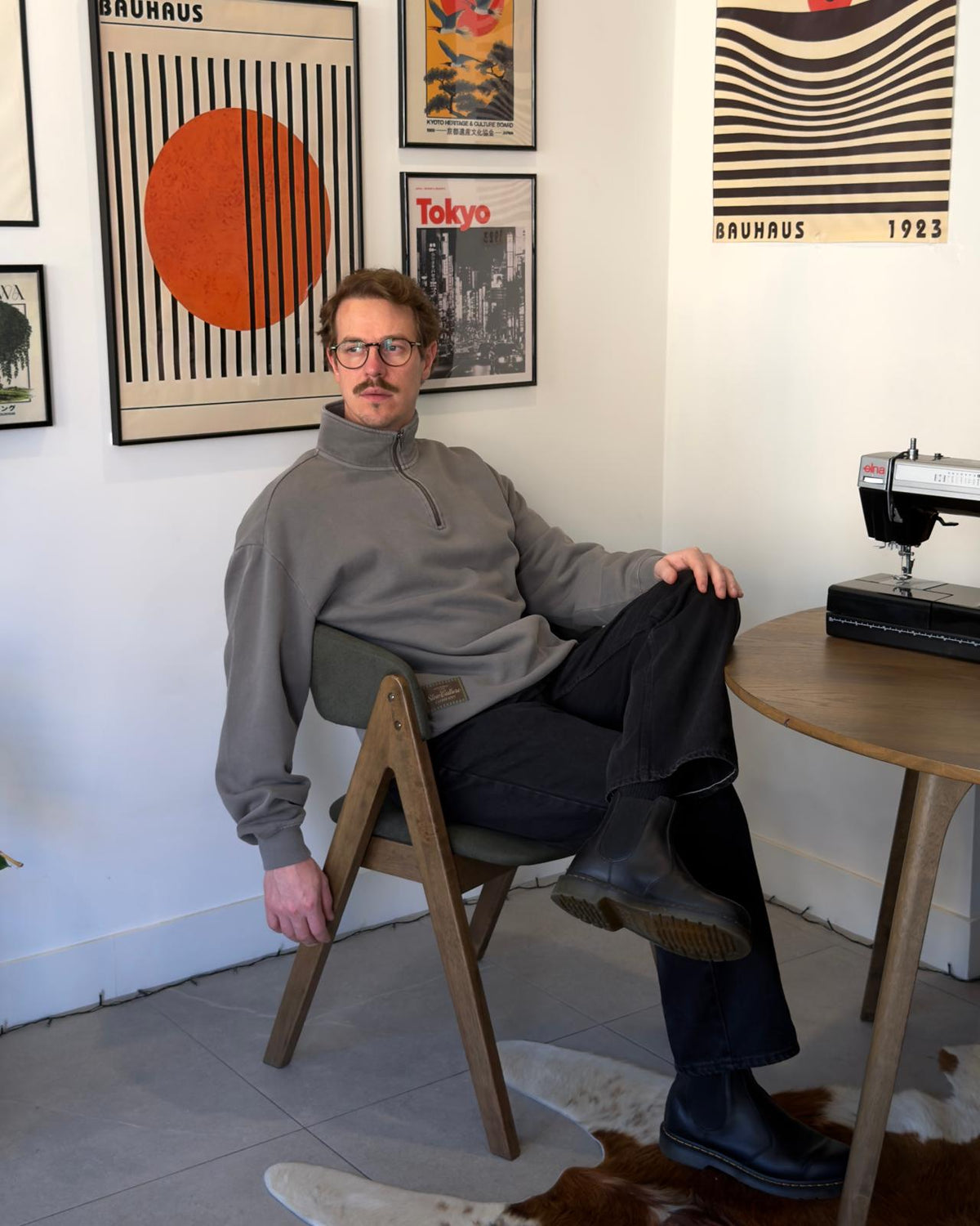 THE SLOW Relaxed Half-Zip – Mushroom