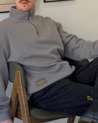 THE SLOW Relaxed Half-Zip – Mushroom